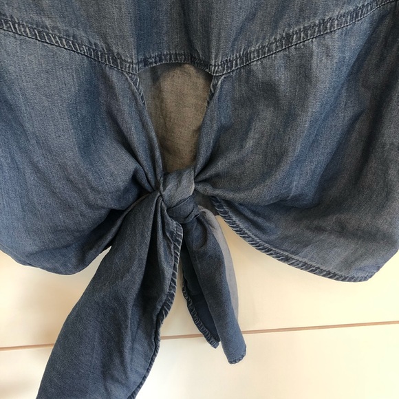 GEORGE denim style tie-back top - Picture 5 of 8